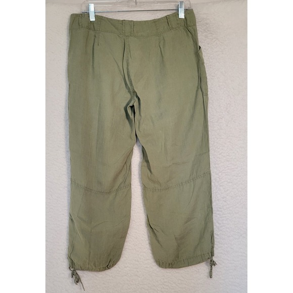 Banana Republic Linen Capris Size 6 Women's Olive Green Drawstring Leg 0825 - Picture 2 of 6